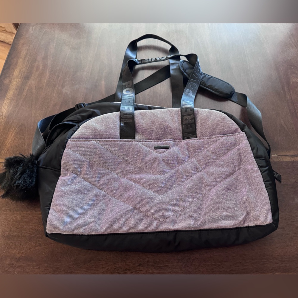 Justice Black and Pink Quilted Backpack